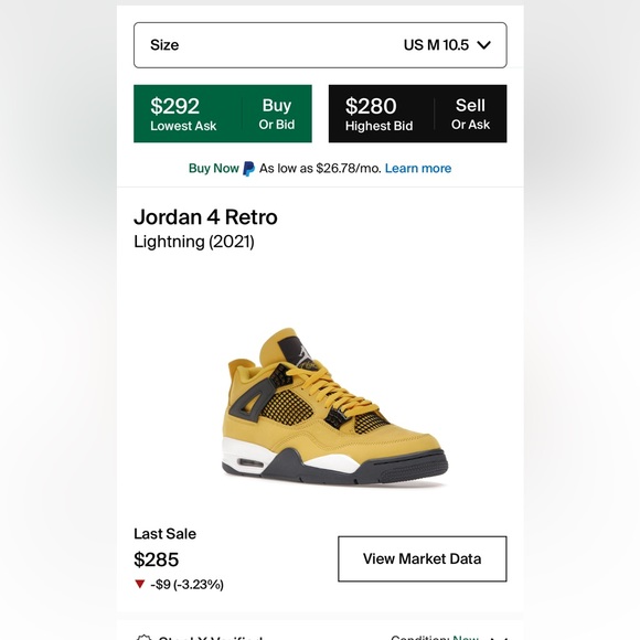 Air Jordan 4 Retro Lightning - Picture 2 of 14